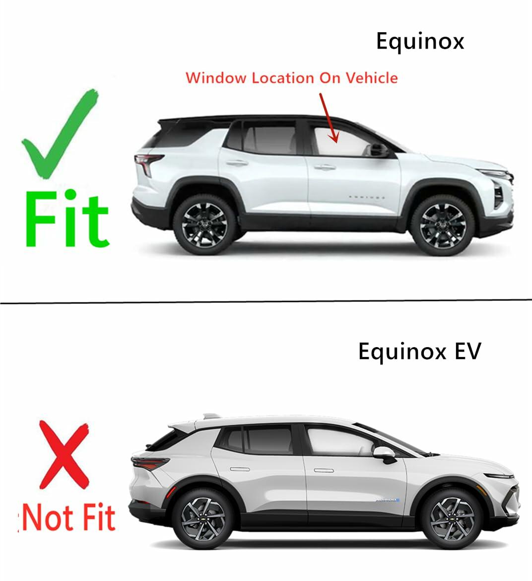 Tempered Passenger Right Side Front Door Window Door Glass Compatible with Chevrolet Equinox 2025-2026 Models