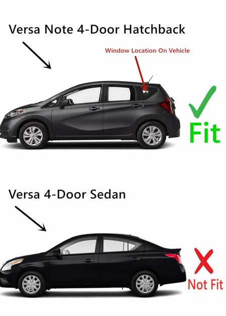 Driver Left Side Quarter Window Quarter Glass Compatible with Nissan Versa Note 2014-2019 Models