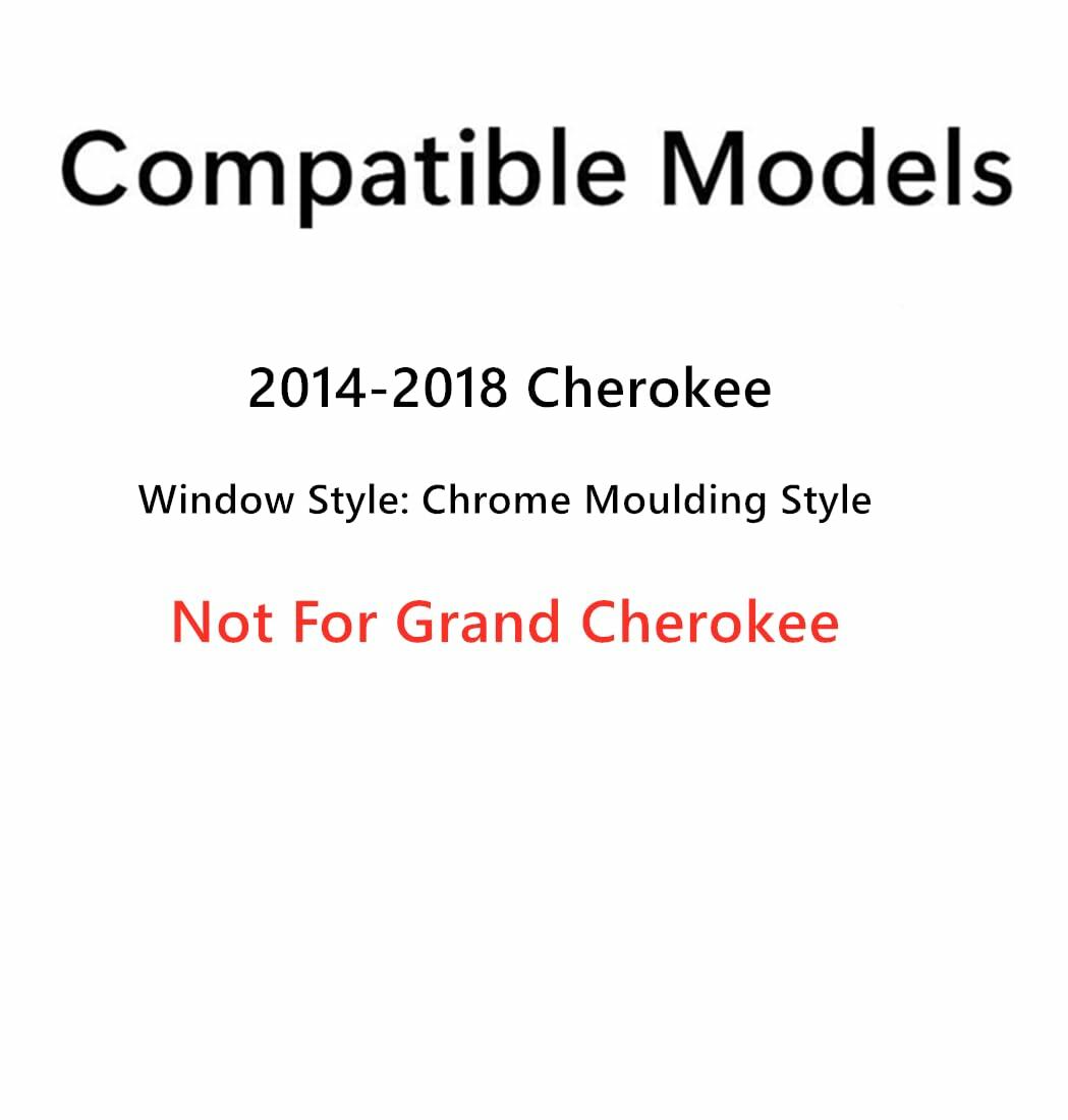 Chrome Molding Style Driver Left Side Quarter Window Quarter Glass Compatible with Jeep Cherokee 2014-2018 Models (Not For Grand Cherokee)