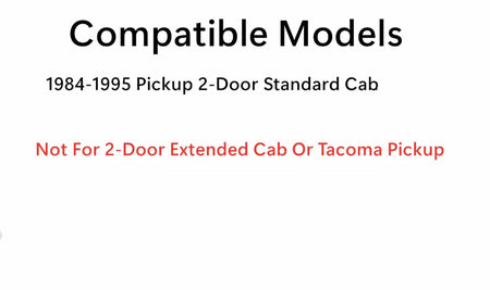 With Gasket Stationary Back Window Back Glass Compatible with Toyota Pickup 2-Door Standard Cab 1984-1995 Models (Not For Tacoma, or Extended Pickup)