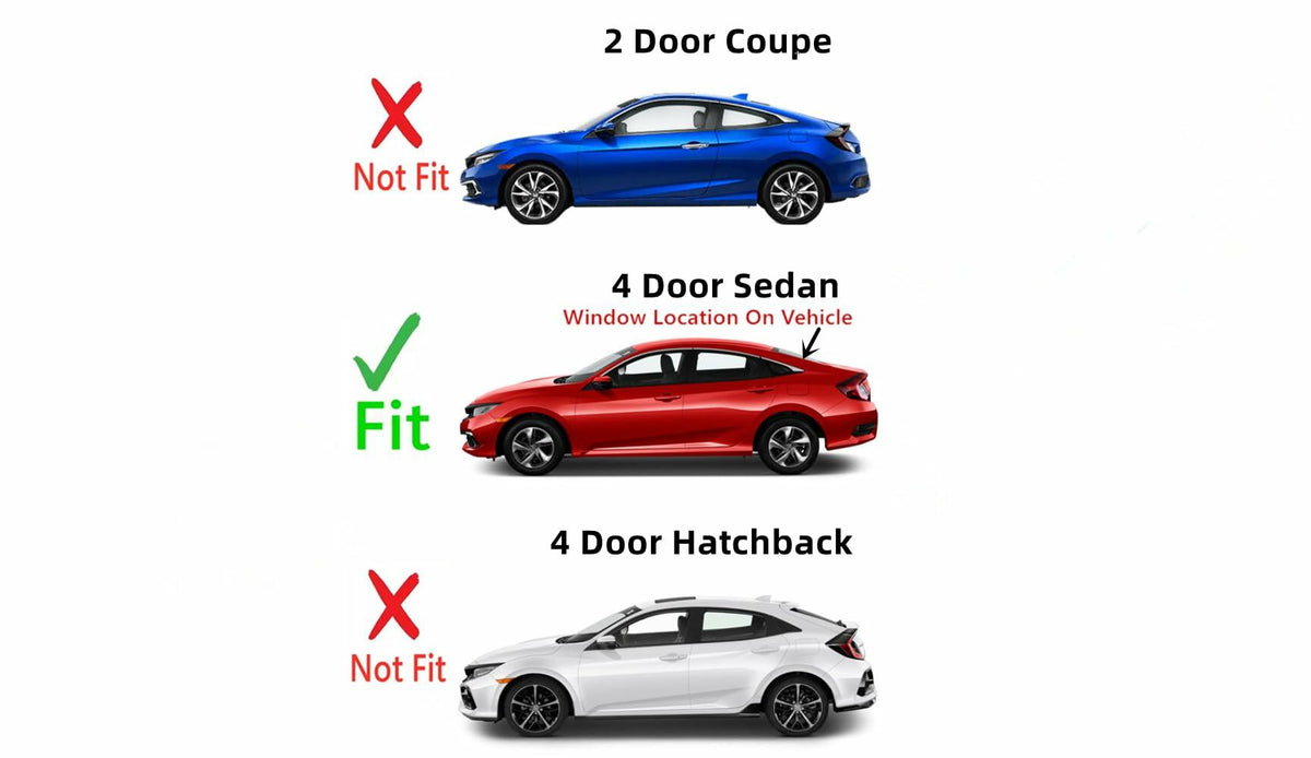 Heated Back Window Back Glass W/O Antenna-Style Compatible with Honda Civic 2016-2021 4-Door Sedan Models