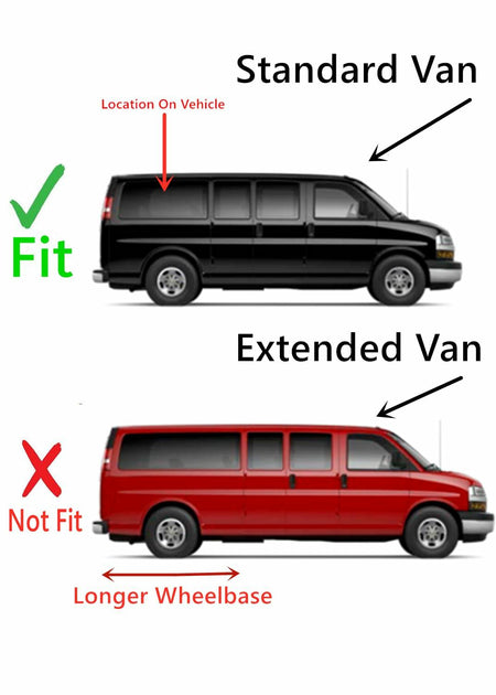 Tempered Passenger Right Side Rear Quarter Window Quarter Glass Compatible with Chevrolet Express/GMC Savana 1996-2025 Standard Van Only