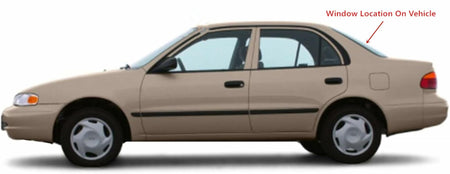 Heated Back Window Back Glass Compatible with Toyota Corolla/Chevrolet Prizm 4 Door Sedan 1998-2002