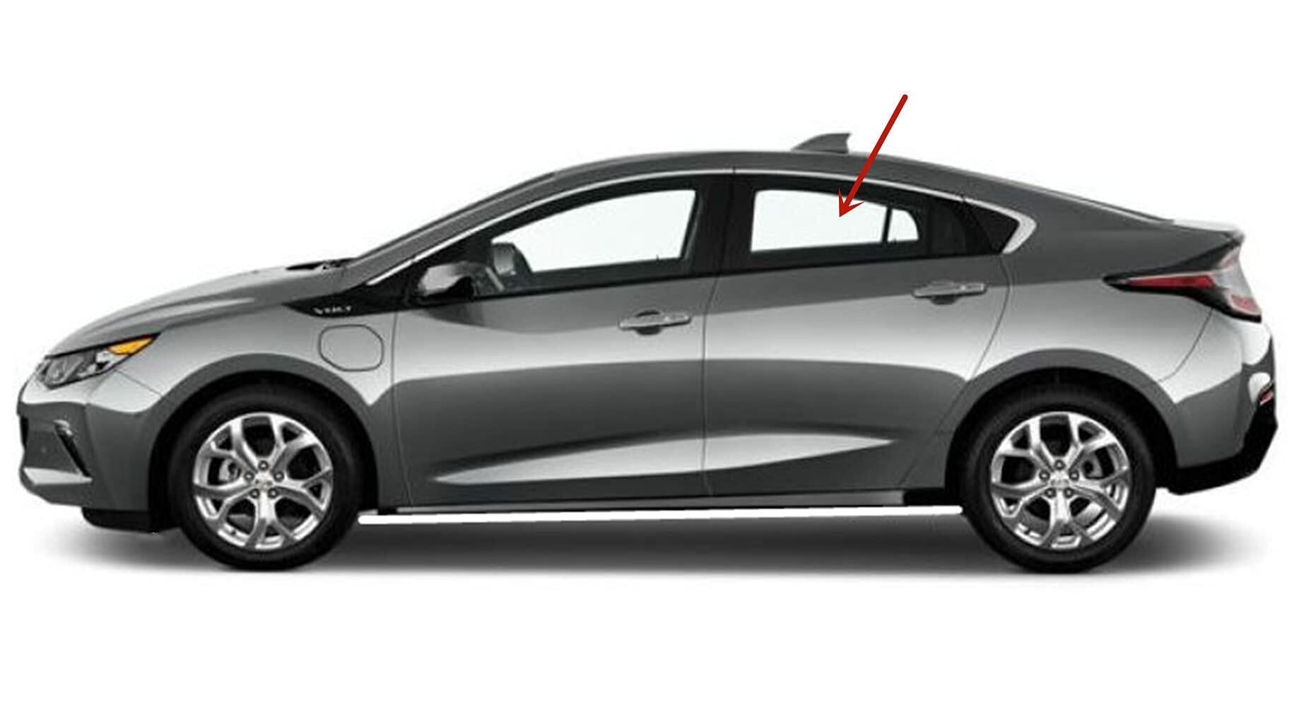Driver Left Side Rear Door Window Door Glass Compatible with Chevrolet Volt 2016-2019 Models