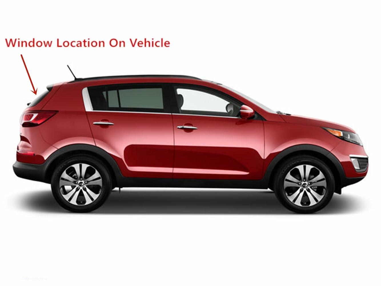 Back Window Back Glass Back Tailgate Heated W/Spoiler Styles Compatible with Kia Sportage 2011-2016 Models