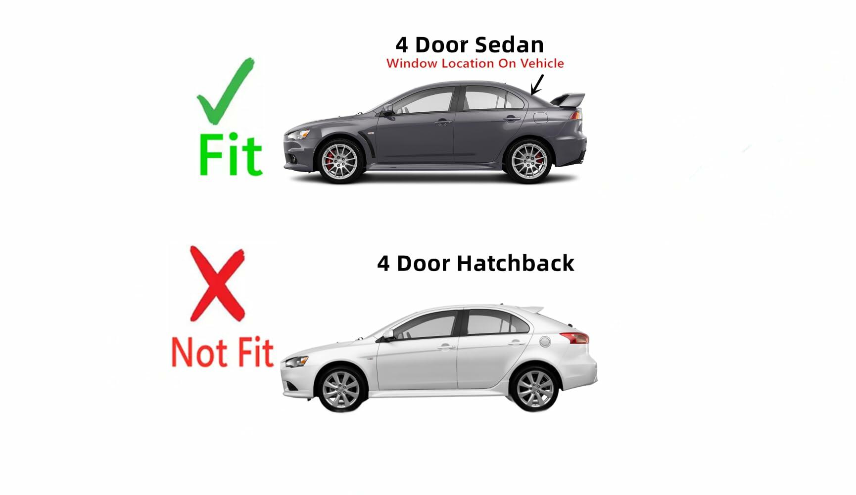 Heated Back Window Back Glass Compatible with Mitsubishi Lancer 4 Door Sedan 2008-2018 Models