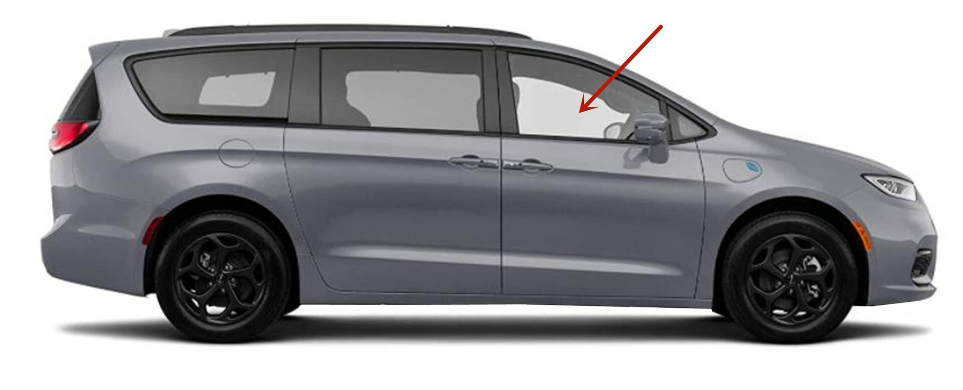 Tempered Passenger Right Side Front Door Window Door Glass Compatible with Chrysler Pacifica / Voyager 2017-2026 Models