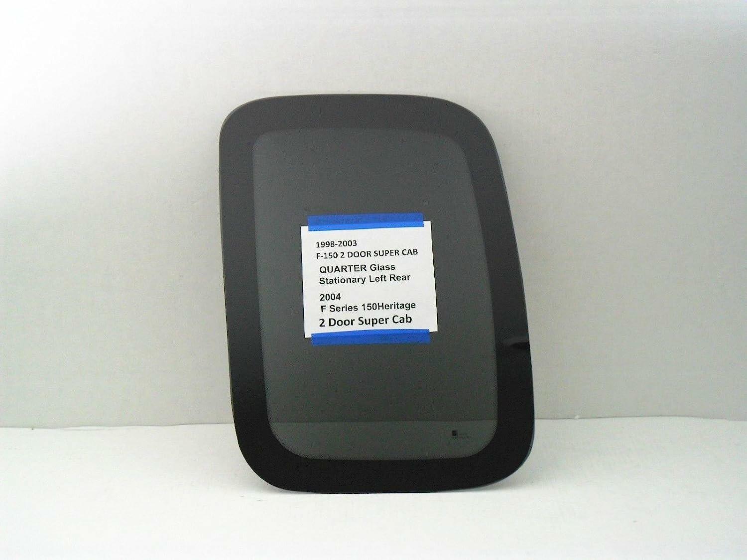 Stationary Driver Left Side Rear Quarter Window Quarter Glass Compatible with Ford F150 1998-2003 / F250LD (Light Duty Only) 1998-1999 / F150Heritage 2004 2-Door Super Cab Models
