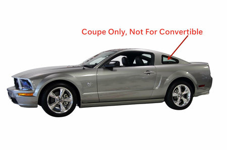 Driver Left Side Quarter Glass Quarter Window Compatible with Ford Mustang 2 Door Coupe 2005-2009 Models