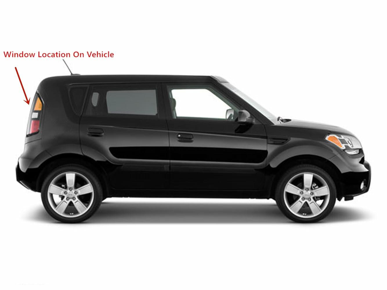 Heated Back Tailgate Window Back Glass Stationary Compatible with Kia Soul 4 Door Hatchback 2010-2013 Models