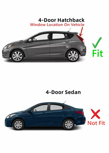 Heated Back Window Back Glass Compatible with Hyundai Accent 4 Door Hatchback 2012-2017 Models