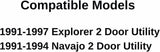 Driver Left Side Door Window Door Glass Compatible with Ford Explorer 1991-1997 / Mazda Navajo 1991-1994 2 Door Models