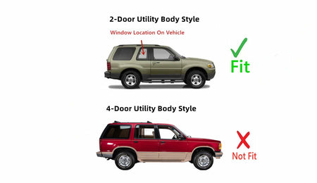 Passenger Right Side Door Window Door Glass Compatible with Ford Explorer 1991-1997 / Mazda Navajo 1991-1994 2 Door Models