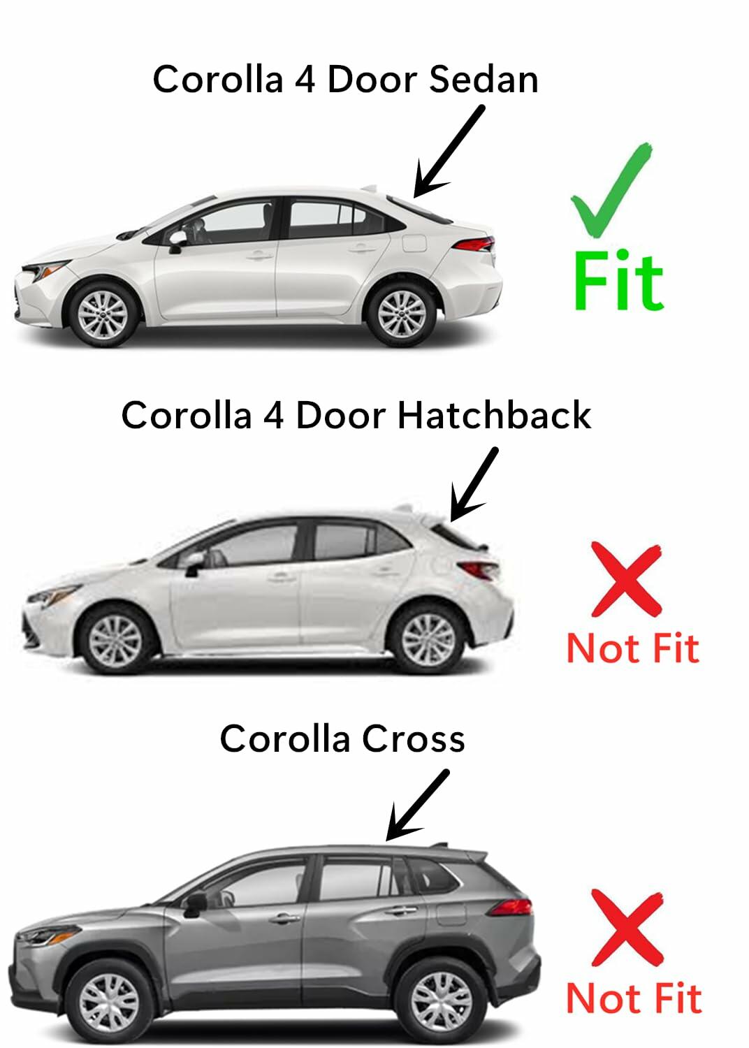 Heated Rear Glass Back Window Compatible with Toyota Corolla 4 Door Sedan 2020-2026 Models