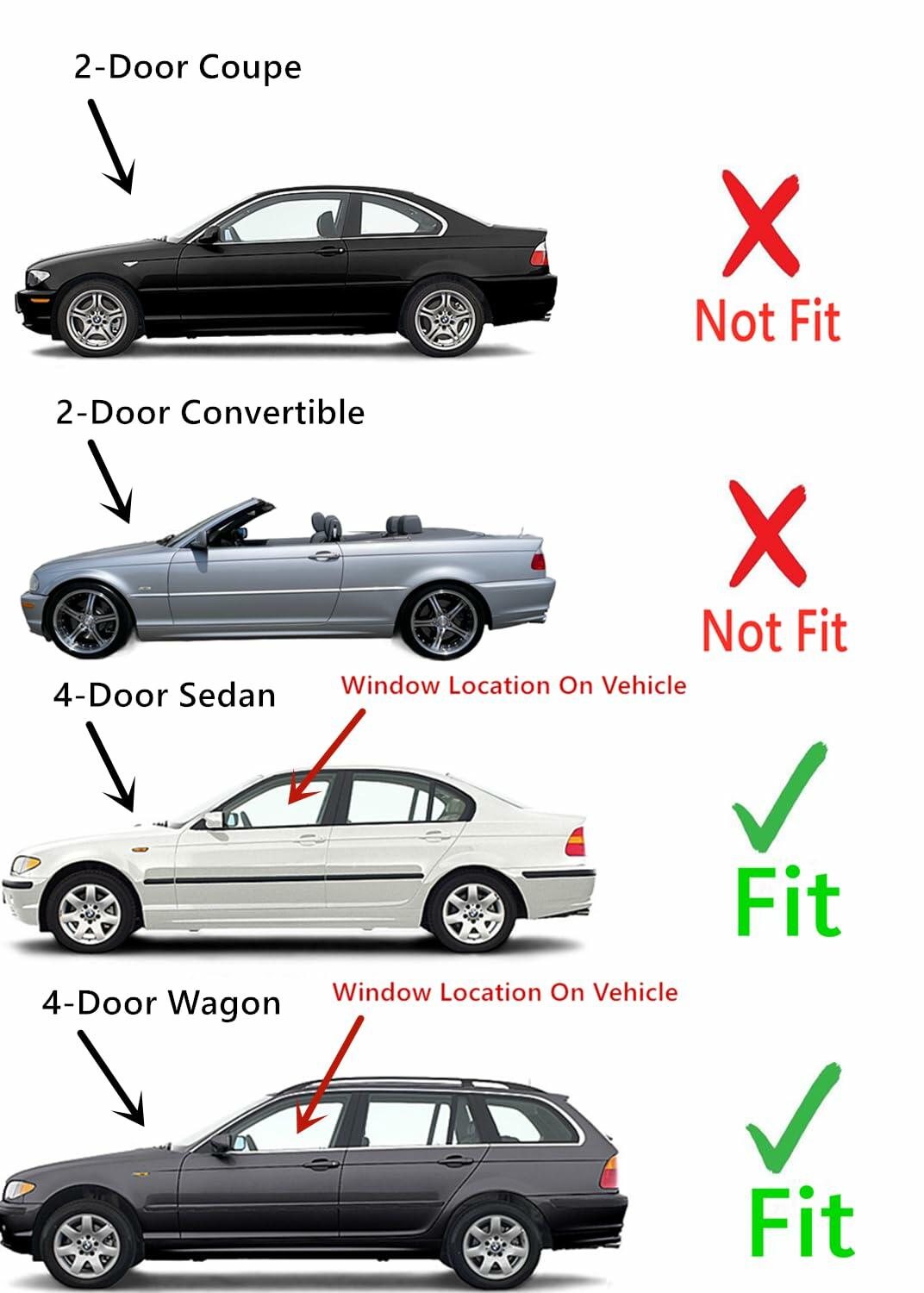 Driver Left Side Front Door Window Door Glass Compatible with BMW 323i 328i 1999-2000 4 Door Models/ 325i 325xi 330i 330xi 2001-2005 4 Door Models
