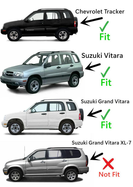Clear Tempered Driver Left Side Rear Door Window Door Glass Compatible with Chevrolet Tracker / Suzuki Grand Vitara / Suzuki Vitara 1999-2005 Models (Not For Grand Vitara XL-7)