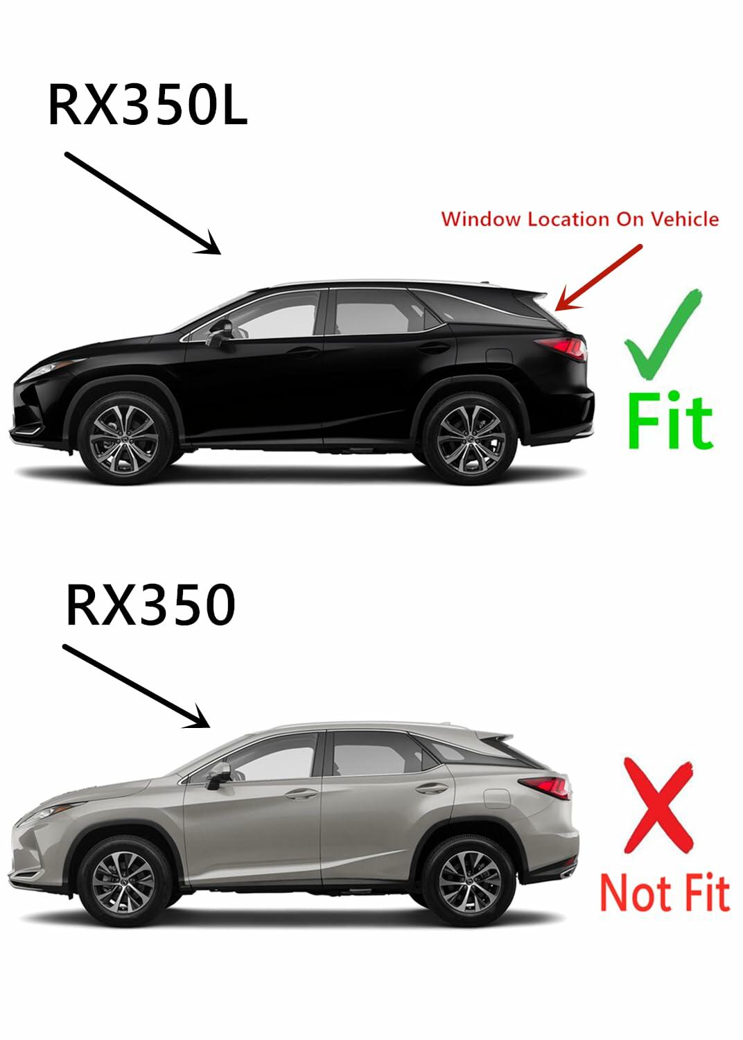 Heated Back Window Back Glass Compatible with Lexus RX350L 2018-2022 Models