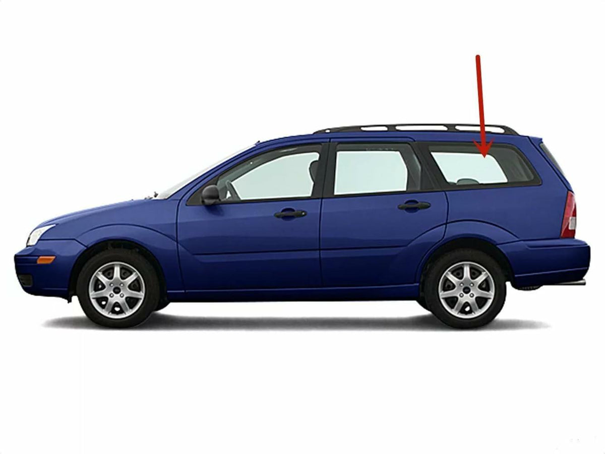 Driver Left Side Quarter Glass Window Compatible with Ford Focus 4 Door Wagon 2000-2007 Models