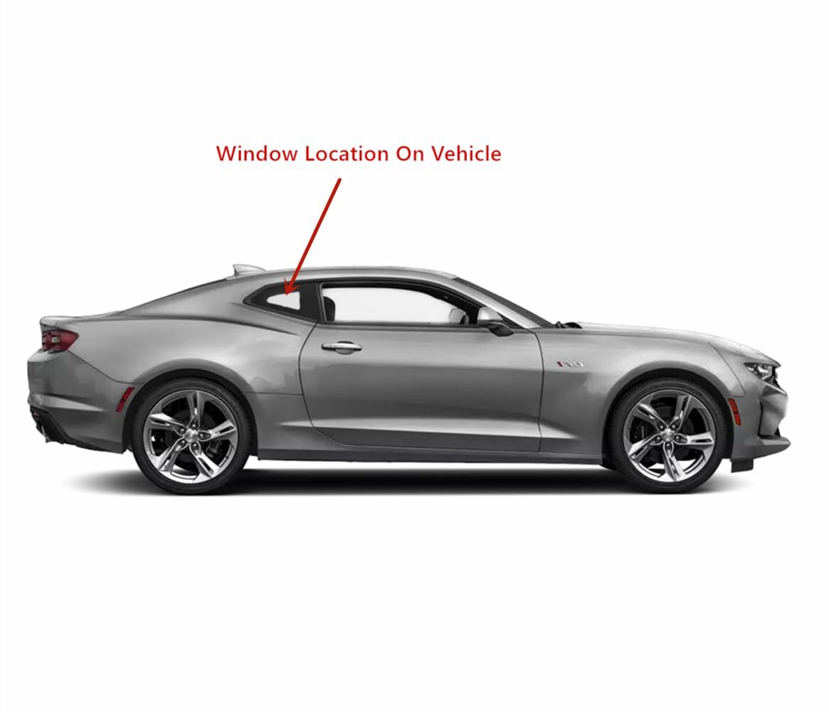Tempered Passenger Right Side Quarter Window Quarter Glass Compatible with Chevrolet Camaro 2 Door Coupe 2016-2024 Models (Not For Convertible Models)