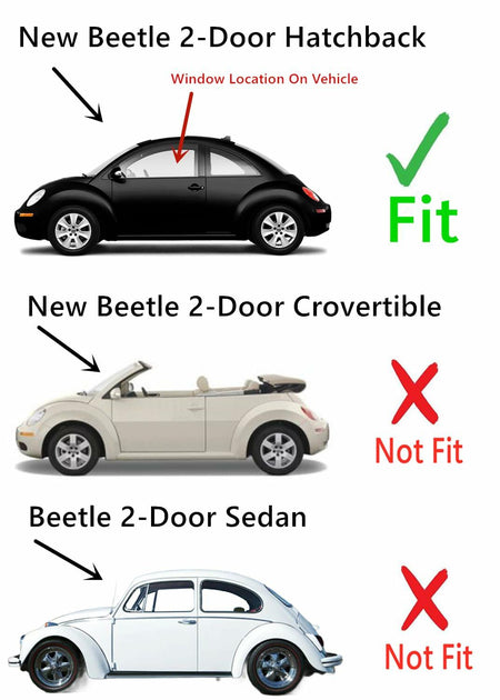 Driver Left Side Door Window Door Glass Compatible with Volkswagen New Beetle 2 Door Hatchback 1998-2011 Models