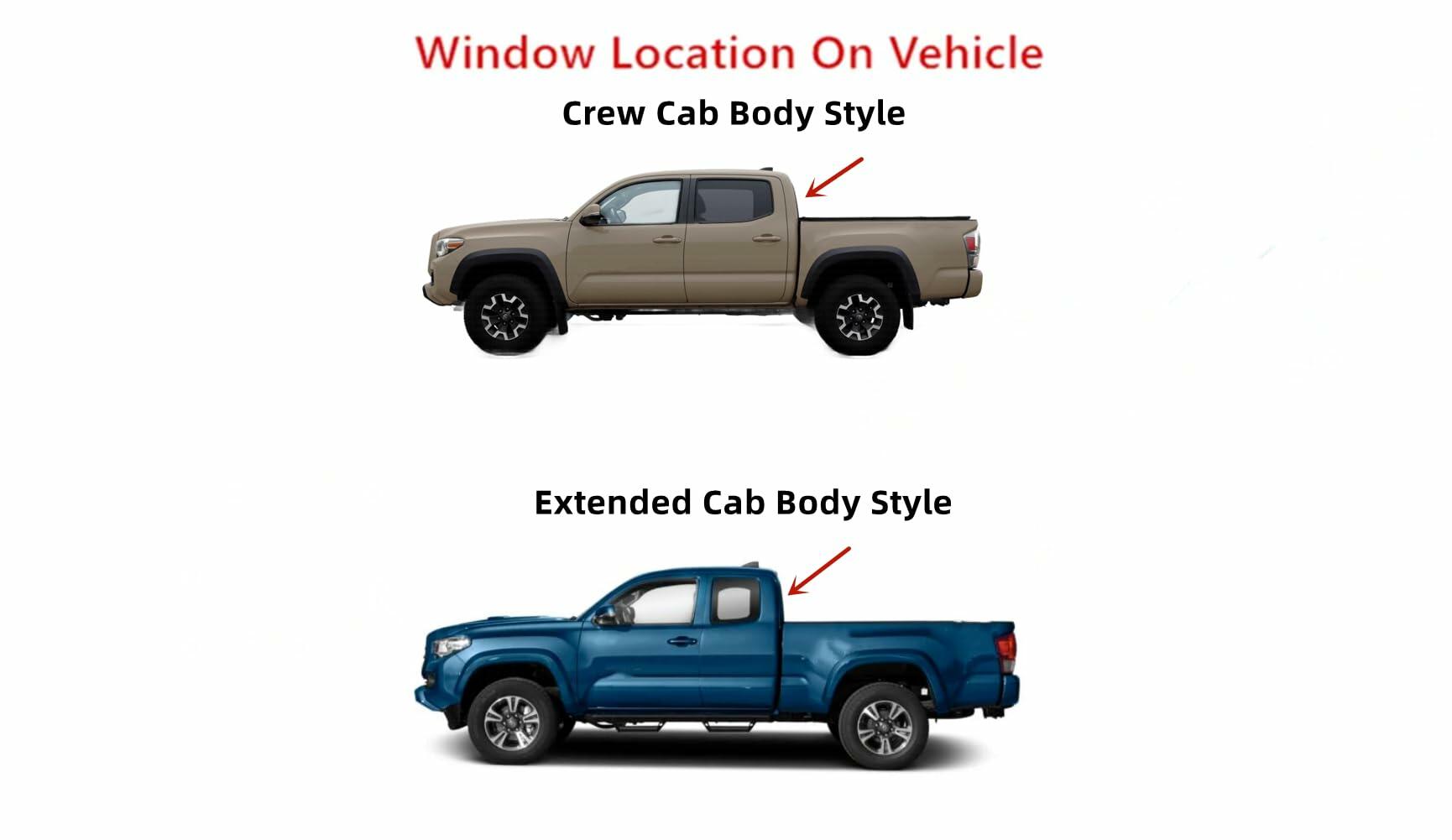 OE Sliding Back Window Glass W/ Center Complete Power Slider Compatible with Toyota Tacoma Pickup 2017-2023 Models