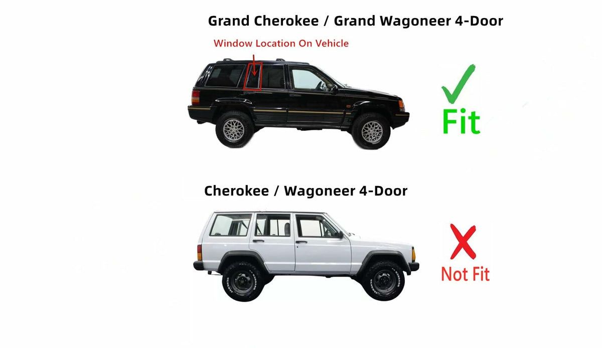 Privacy Passenger Right Side Rear Vent Glass Vent Window Compatible with Jeep Grand Cherokee 1993-1998 / Grand Wagoneer 1993 4-Door Models