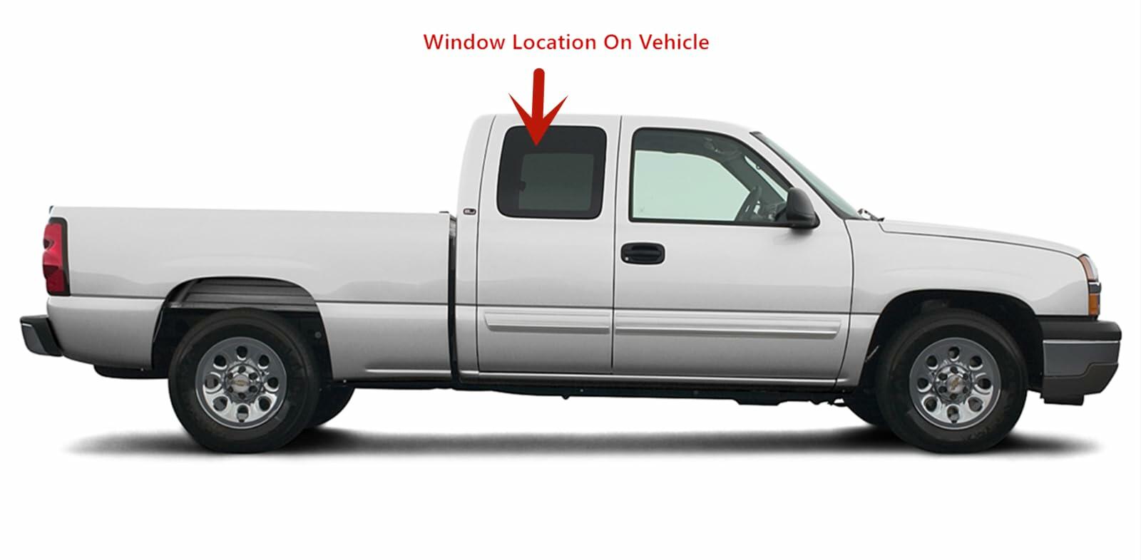 Privacy Movable Passenger Right Side Quarter Window Glass With Frame & Latch Compatible with Chevrolet Silverado 1999-2006 / Classic 2007 Extended Cab Pickup Models