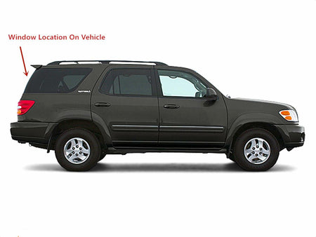 NAGD Power Drop Down Back Tailgate Window, Heated, Compatible with Toyota Sequoia 2001-2007, Dark Gray/Black (Factory Privacy Tinted), Tempered Glass, SUV, Rear