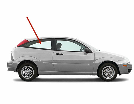 Passenger Right Side Quarter Glass Quarter Window Compatible with Ford Focus 2 Door Hatchback 2000-2007 Models
