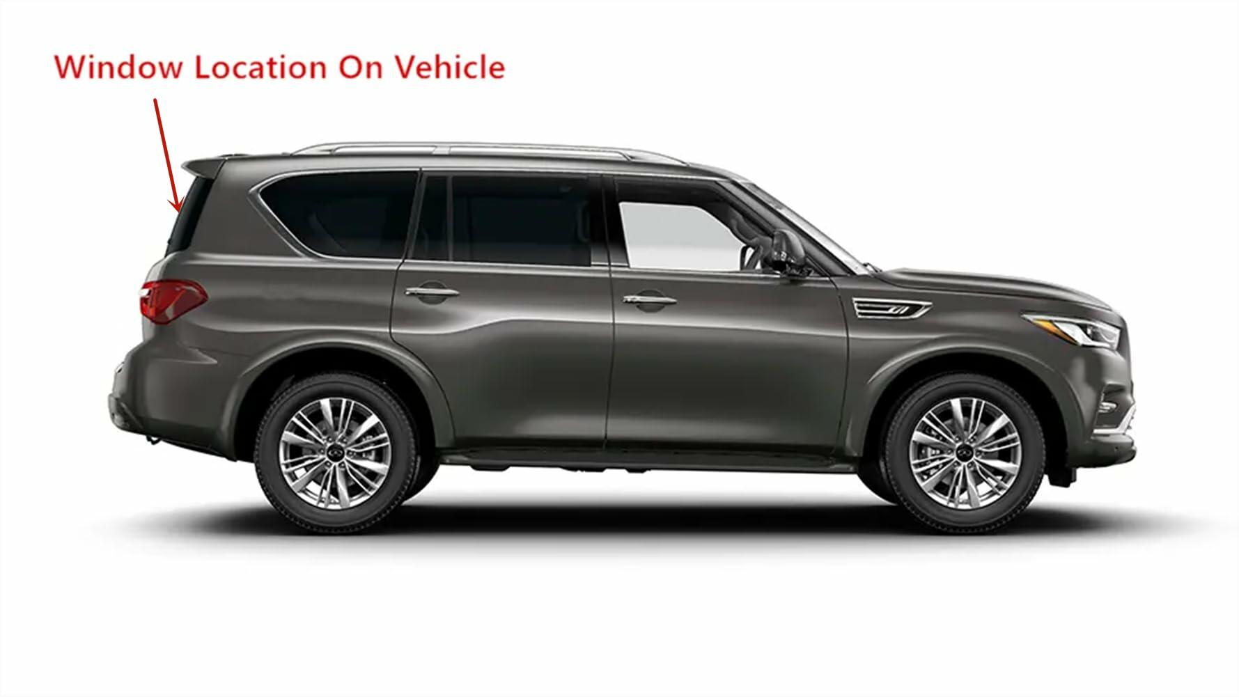Heated Back Tailgate Window Back Glass Compatible with Nissan Armada 2017-2024 Models