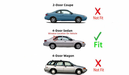 Passenger Right Side Rear Vent Window Vent Glass Compatible with Ford Escort 4 Door Sedan 1997-2002 Models/Mercury Tracer 4 Door Sedan 1997-1999 Models