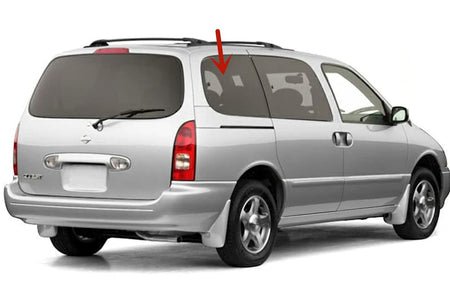 Movable Passenger Right Side Quarter Glass Window Compatible with Mercury Villager/Nissan Quest Mini Van 1999-2002 Models