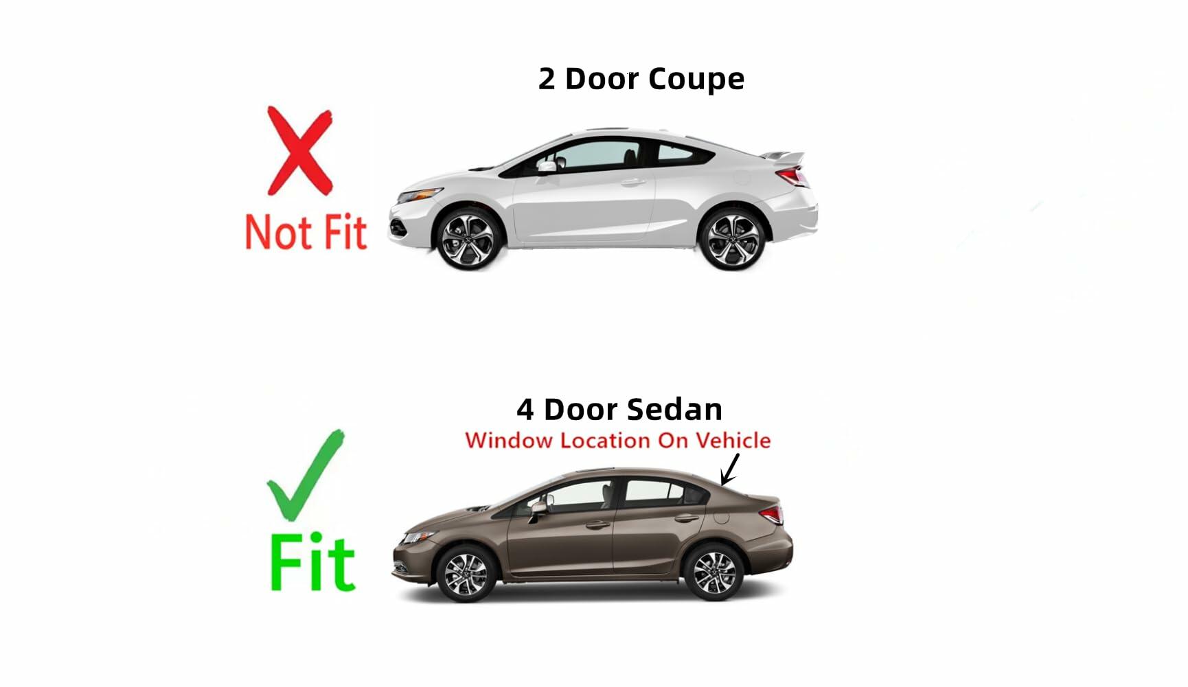 Heated Back Window Back Glass Compatible with Honda Civic 4 Door Sedan 2012-2015 Models