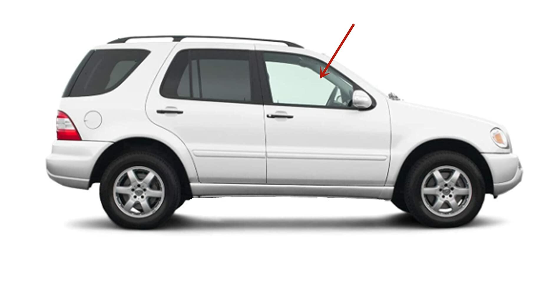 Passenger Right Side Front Door Window Door Glass Compatible with Mercedes Benz ML320 ML350 ML430 ML55 AMG ML500 1998-2005 Models