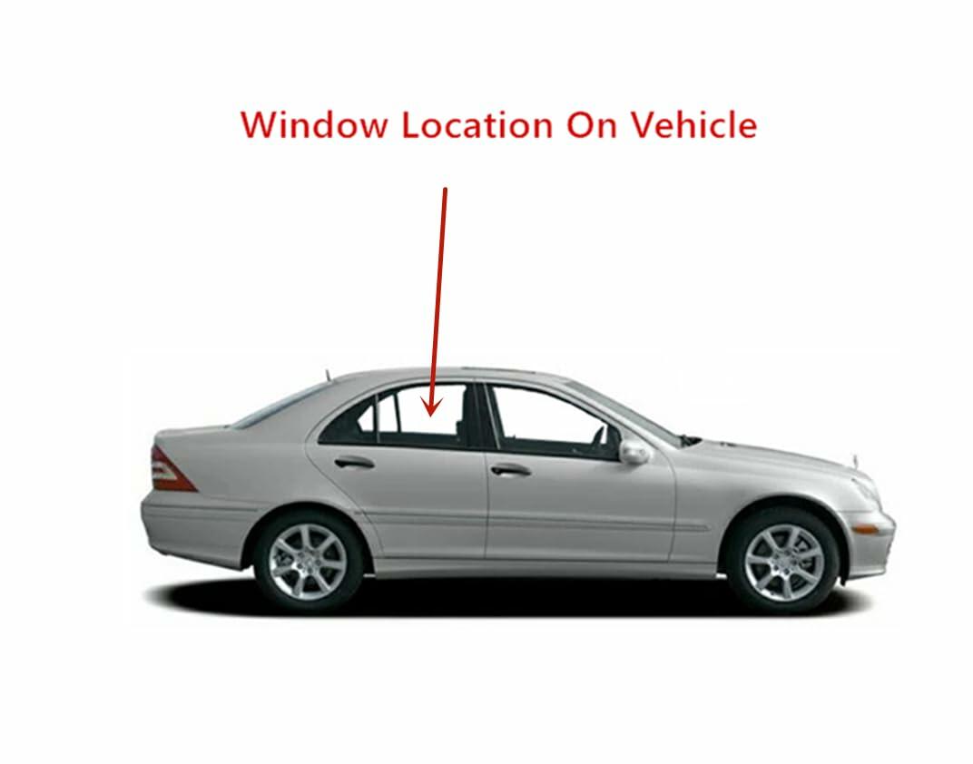 Passenger Right Side Rear Door Window Door Glass Compatible with Mercedes Benz C230 C240 C320 C32AMG C55AMG 4 Door Sedan 2001-2005 Models