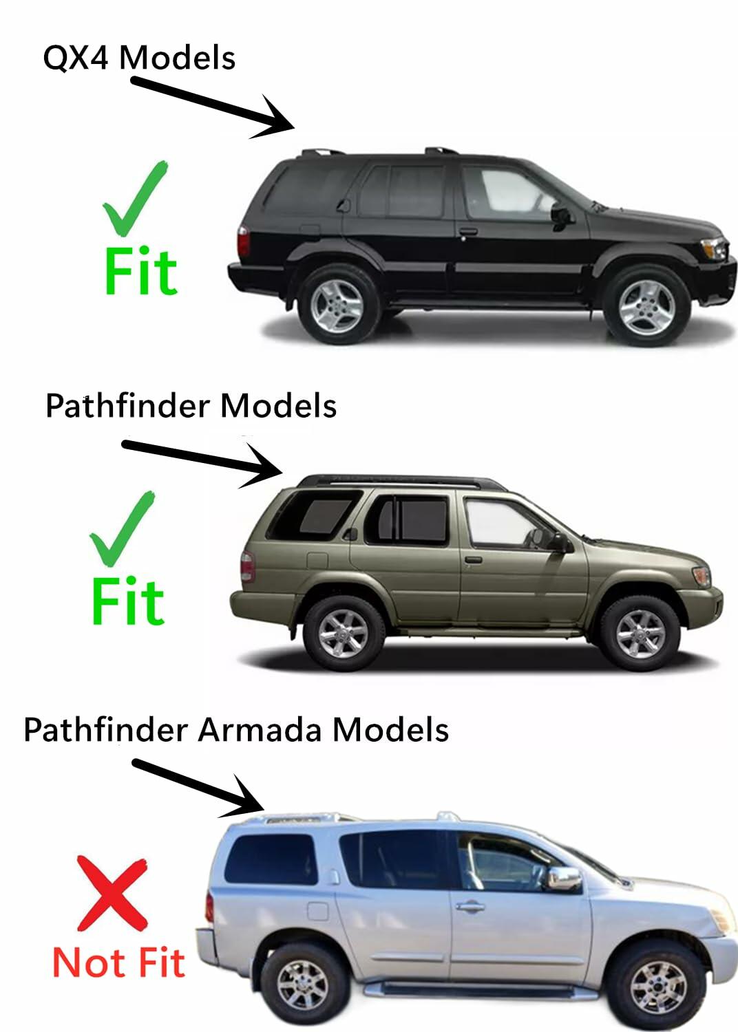 Passenger Right Side Rear Door Window Door Glass Compatible with Nissan Pathfinder/Infiniti QX4 1996-2004 Models (Not For Pathfinder Armada)
