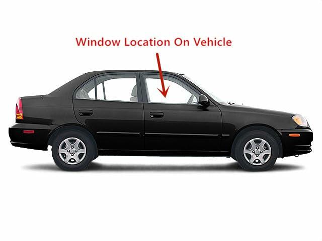Passenger Right Side Front Door Window Door Glass Compatible with Hyundai Accent/Dodge Verna 2000-2005 4 Door Models