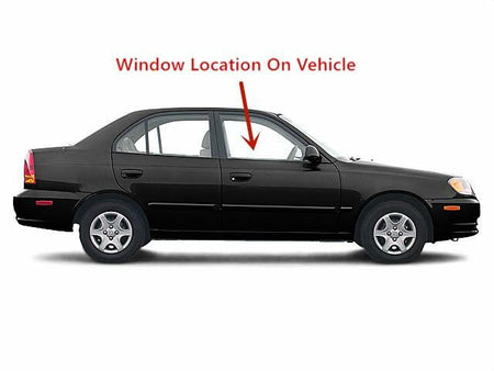 Passenger Right Side Front Door Window Door Glass Compatible with Hyundai Accent/Dodge Verna 2000-2005 4 Door Models
