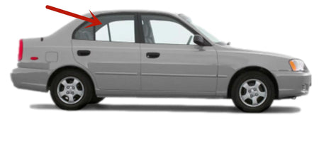 Passenger Right Side Rear Door Window Door Glass Compatible with Dodge Verna 4 Door Sedan 2004-2005 Models