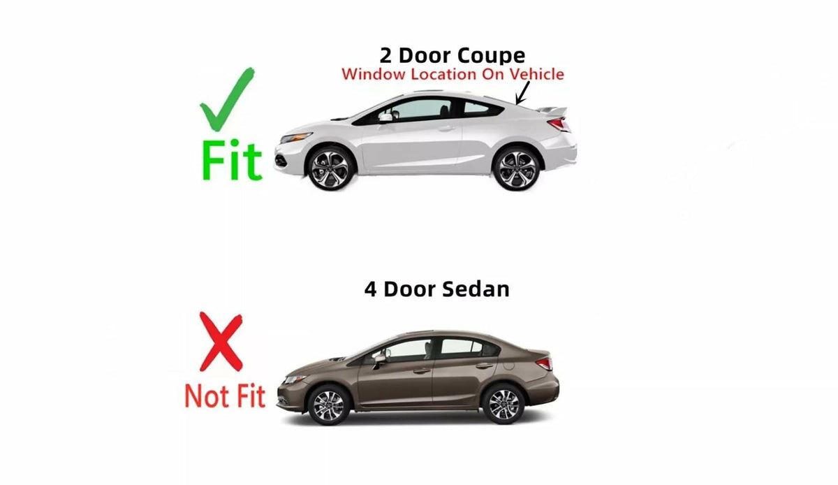Heated Back Window Back Glass Compatible with Honda Civic 2 Door Coupe 2013-2015 Models