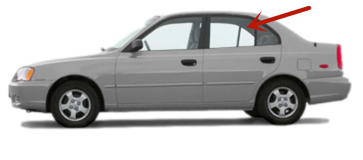 Driver Left Side Rear Door Window Door Glass Compatible with Dodge Verna 4 Door Sedan 2004-2005 Models