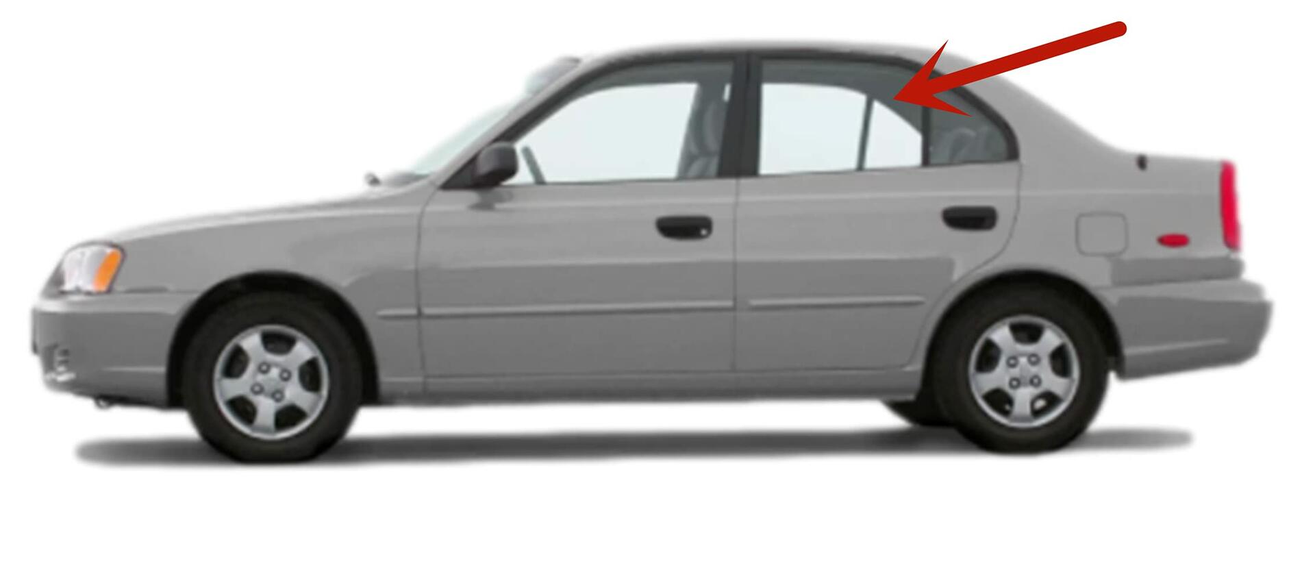 Driver Left Side Rear Door Window Door Glass Compatible with Dodge Verna 4 Door Sedan 2004-2005 Models