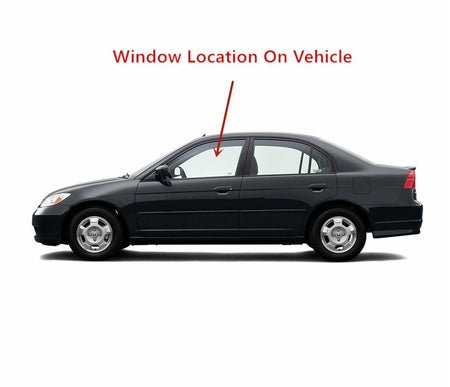 Driver Left Side Front Door Window Door Glass Compatible with Honda Civic 4 Door Sedan 2001-2005 Models