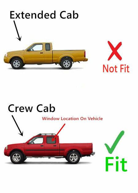 Driver Left Side Rear Door Window Door Glass Compatible with Nissan Frontier Pickup 4 Door Crew 2000-2004 Models
