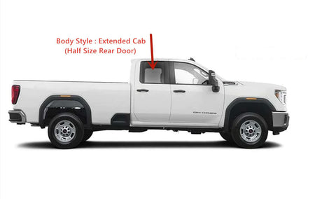 Passenger Right Side Rear Door Window Door Glass Compatible with Chevrolet Silverado 2500/3500 2020-2026 GMC Sierra 2500/3500 2020-2026 4-Door Extended Cab Pickup (Half Size Rear Door) Models