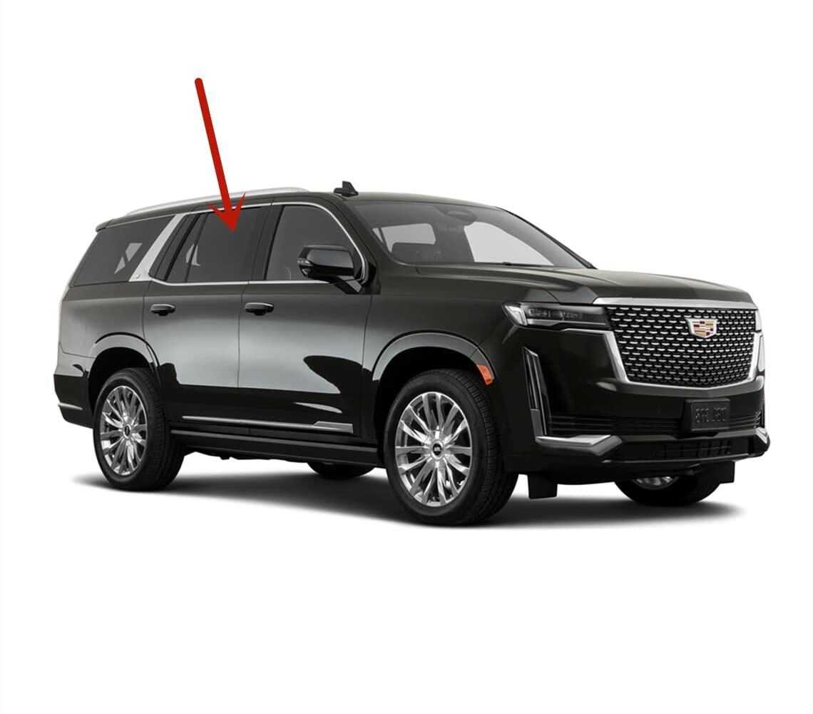 Tempered Passenger Right Side Rear Door Window Door Glass Compatible with Cadillac Escalade 2021-2026 Models (Not For Escalade ESV)