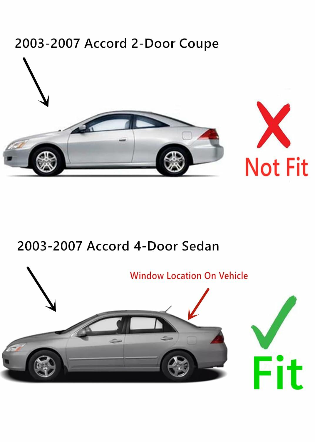 Heated Back Window Back Glass Compatible With Honda Accord 4 Door Sedan 2003-2007 Models