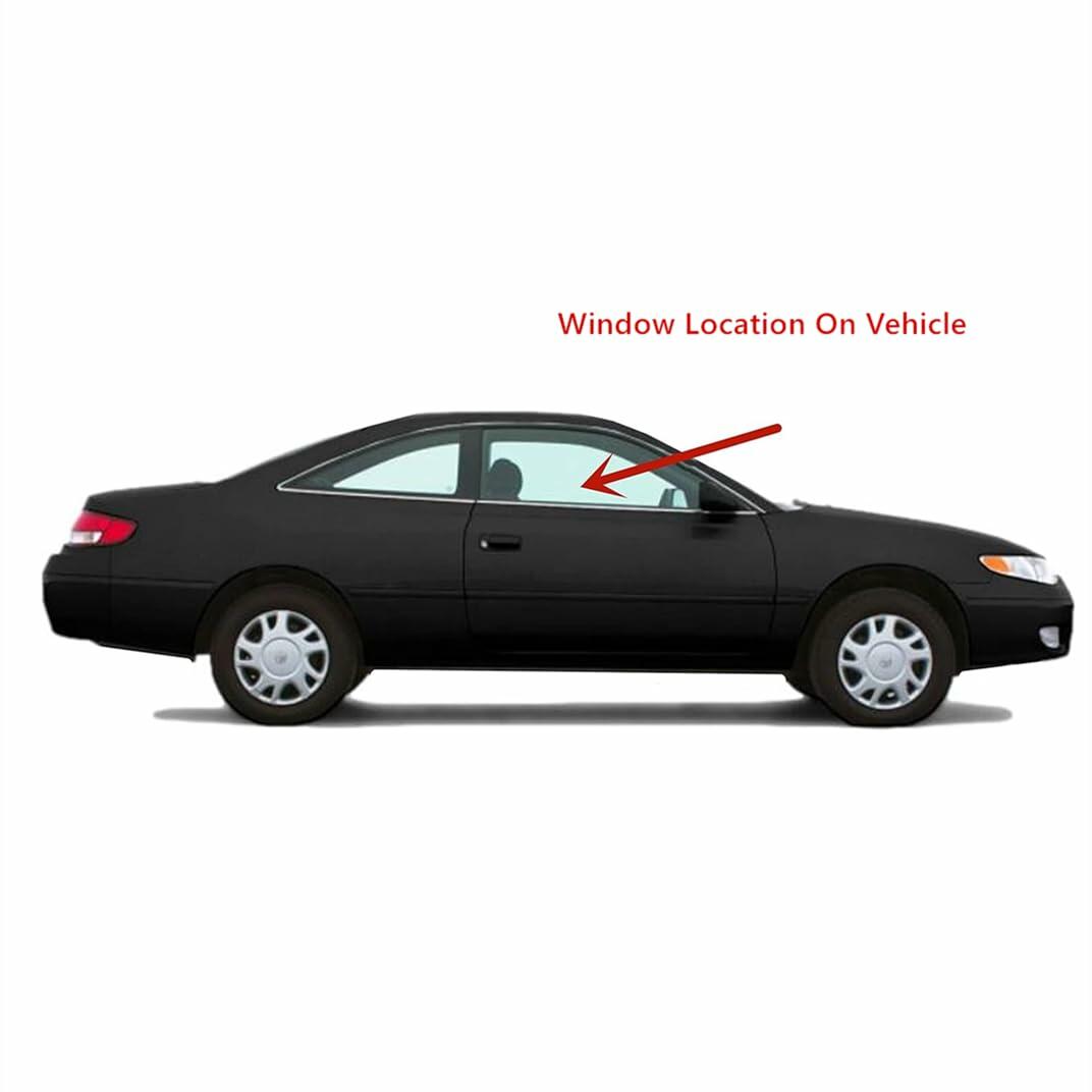 Passenger Right Side Door Window Door Glass Compatible with Toyota Solara 1999-2003 Models