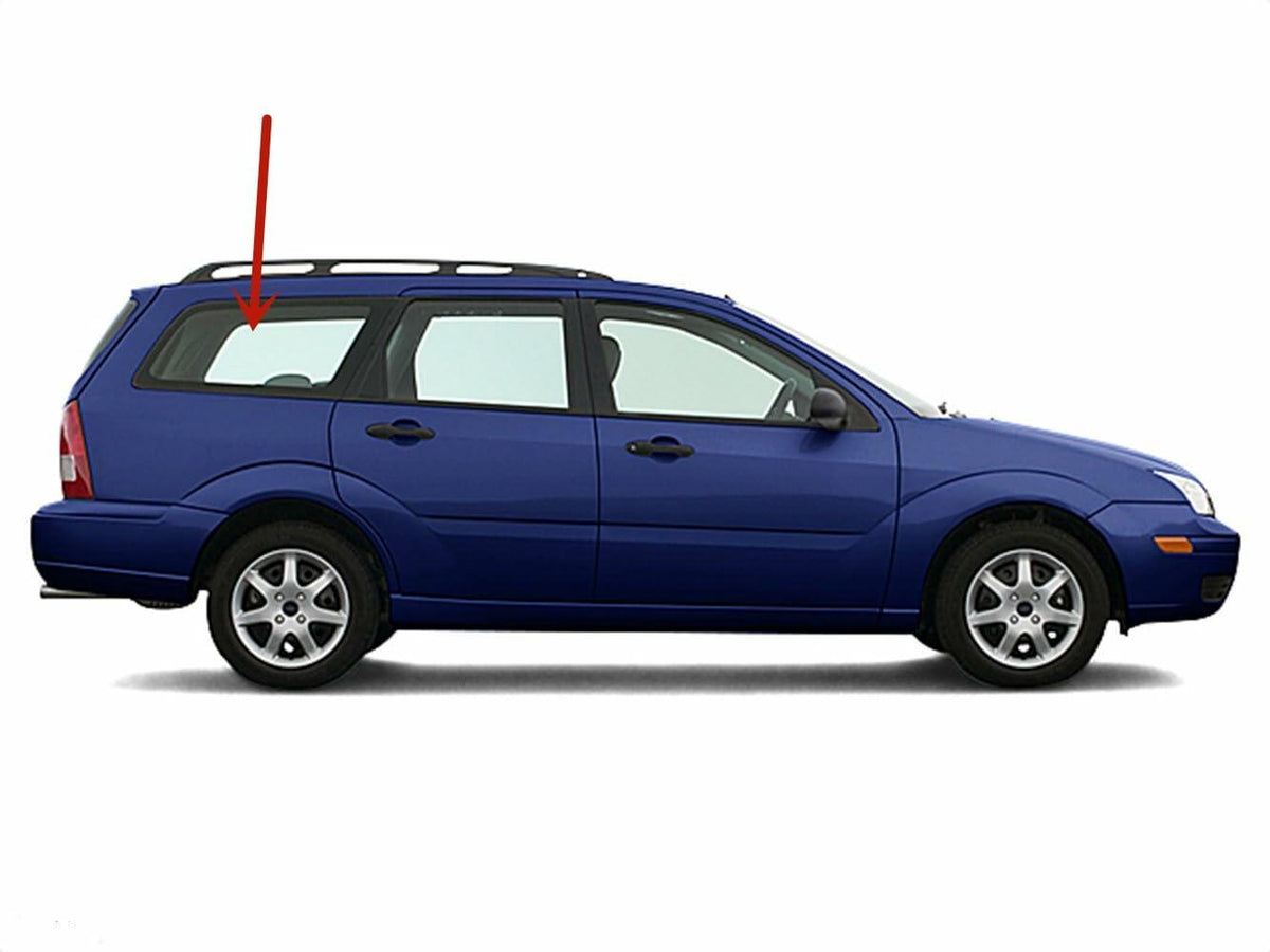 Passenger Right Side Quarter Glass Window Compatible with Ford Focus 4 Door Wagon 2000-2007 Models