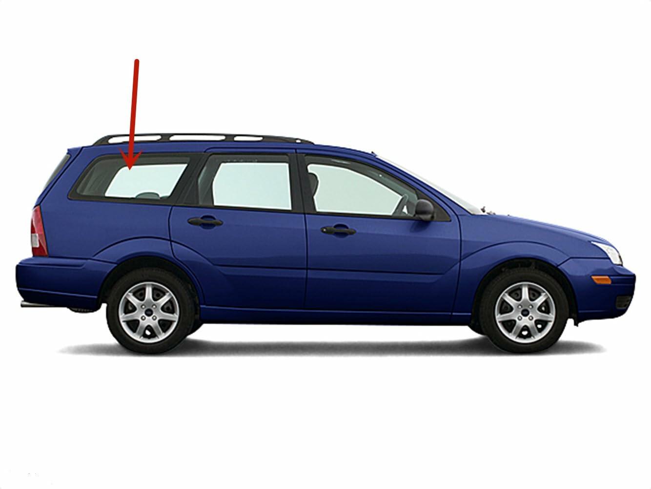 Passenger Right Side Quarter Glass Window Compatible with Ford Focus 4 Door Wagon 2000-2007 Models